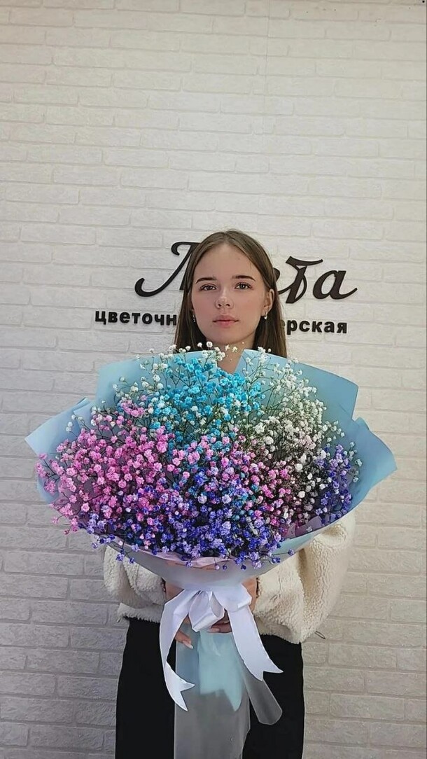 Букет из радужной гипсофилы, артикул F1214085 - 46000 рублей, доставка по городу. Flawery - доставка цветов