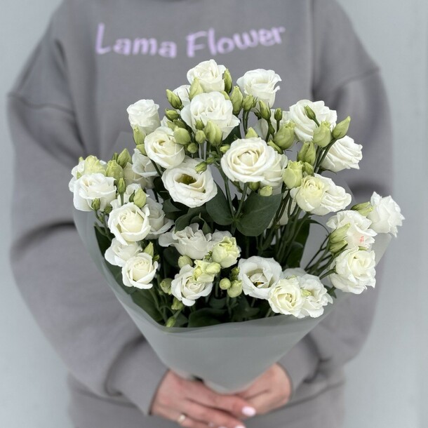 Белая эустома, артикул F1261096 - 4100 рублей, доставка по городу. Flawery - доставка цветов