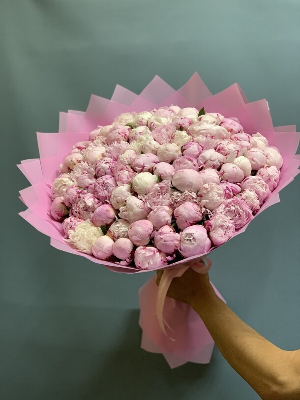 Нежнейший букет пионов, артикул F1200865 - 141725 рублей, доставка по городу. Flawery - доставка цветов