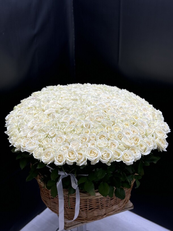 351 роза в корзине, артикул F1322987 - 144946 рублей, доставка по городу. Flawery - доставка цветов