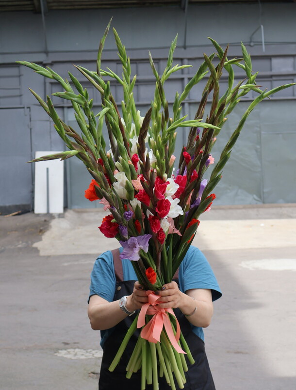 Микс 25 гладиолусов, артикул F1437387 - 17900 рублей, доставка по городу. Flawery - доставка цветов