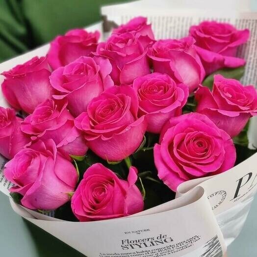 Букет из 15 роз пинк флойд, артикул F1181296 - 8350 рублей, доставка по городу. Flawery - доставка цветов