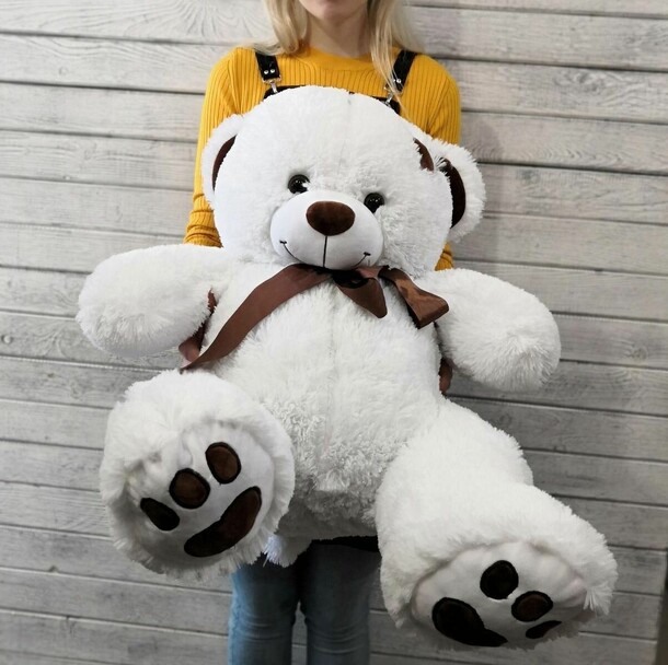 Большой белоснежный мишка, артикул F1248607 - 12900 рублей, доставка по городу. Flawery - доставка цветов