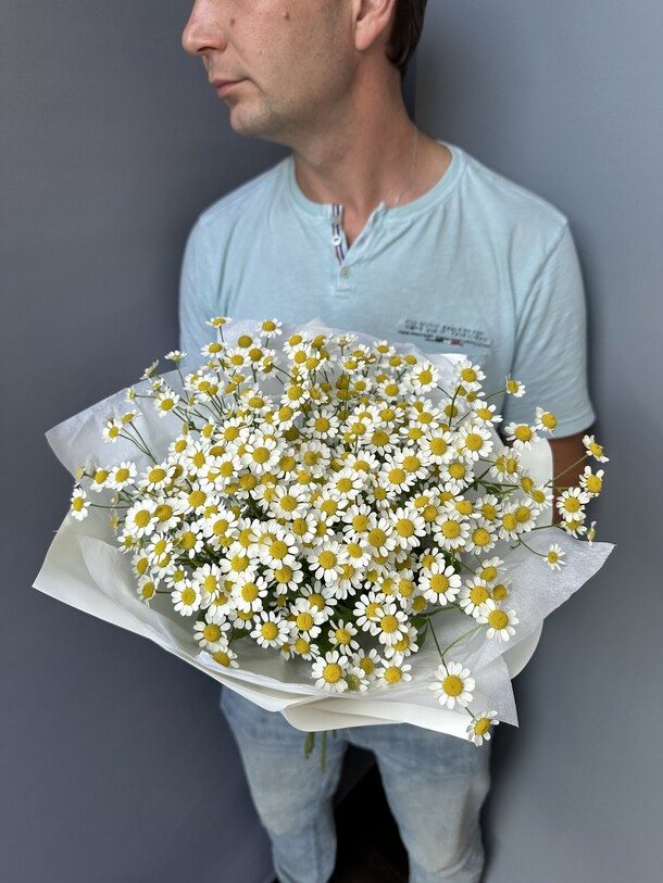 Букет из ромашек кустовых, артикул F1344451 - 4304 рублей, доставка по городу. Flawery - доставка цветов