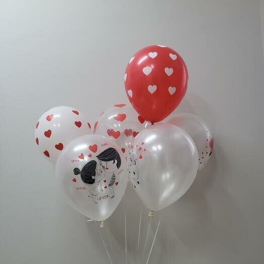 Набор из 6-ти шаров, артикул F1183060 - 1200 рублей, доставка по городу. Flawery - доставка цветов