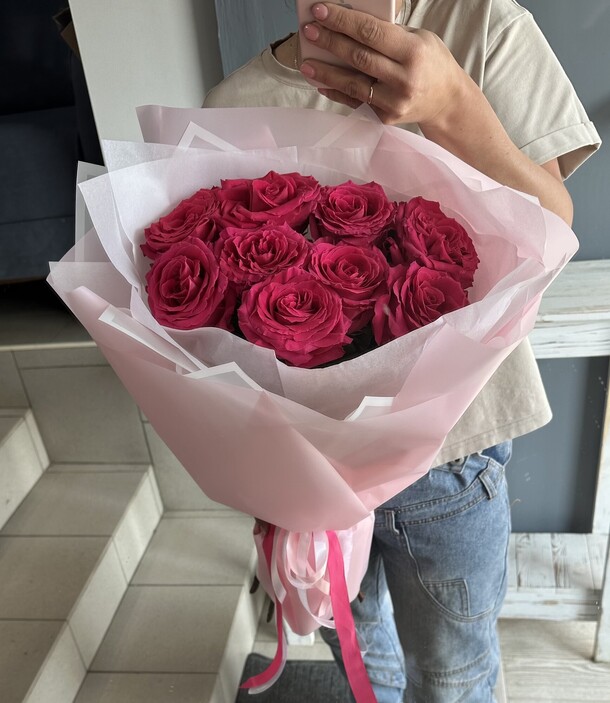 Букетик из розовых роз❤️😍, артикул F1276889 - 4080 рублей, доставка по городу. Flawery - доставка цветов