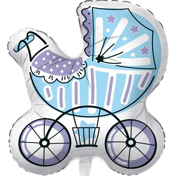 Воздушный шар коляска для мальчика, артикул F1401457 - 1500 рублей, доставка по городу. Flawery - доставка цветов