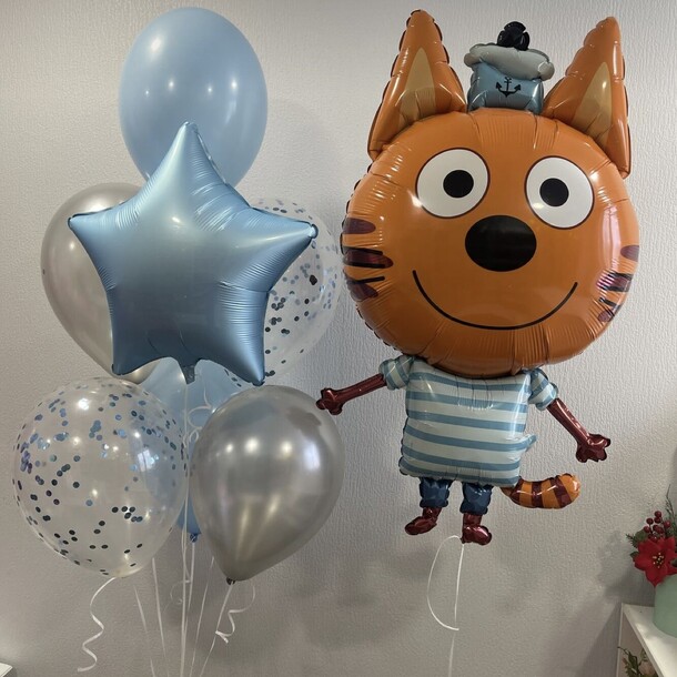 Воздушные шары (три кота коржик), артикул F1453376 - 3700 рублей, доставка по городу. Flawery - доставка цветов