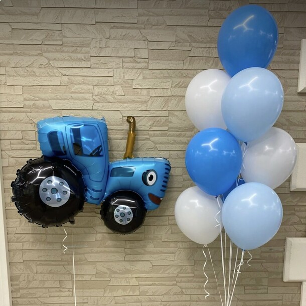 Воздушные шары синий трактор, артикул F1453381 - 3850 рублей, доставка по городу. Flawery - доставка цветов