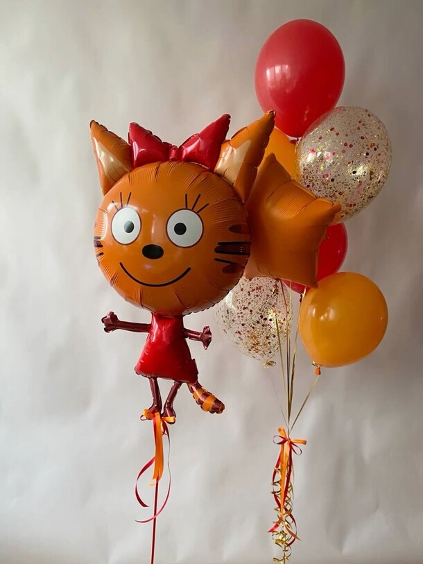 Воздушные шары три кота карамелька, артикул F1464992 - 4350 рублей, доставка по городу. Flawery - доставка цветов