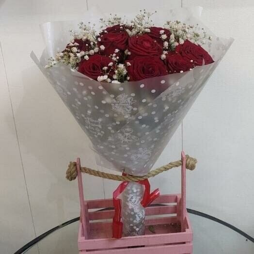 Розы с гипсофилой, артикул F1218173 - 6273 рублей, доставка по городу. Flawery - доставка цветов