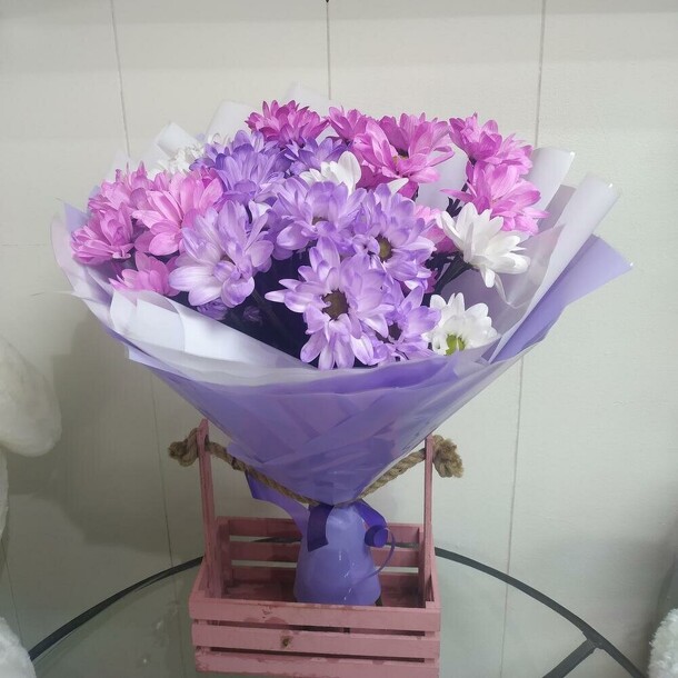 Букет из хризантемы, артикул F1231655 - 4459 рублей, доставка по городу. Flawery - доставка цветов