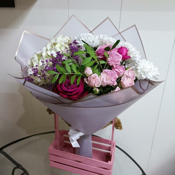 Розовый букет, артикул F1235193 - 5723 рублей, доставка по городу. Flawery - доставка цветов