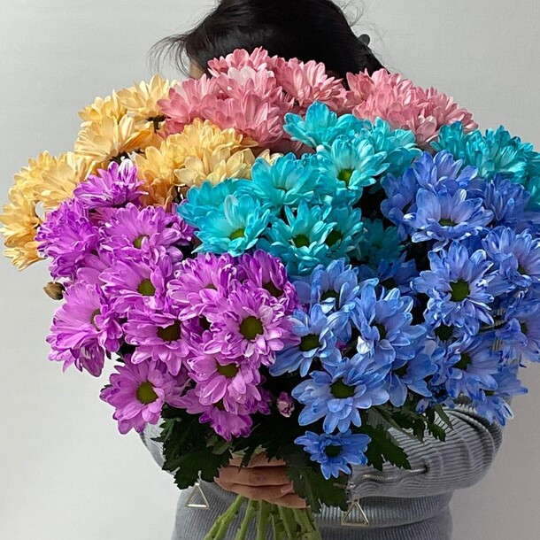 Букет из кустовых хризантем, артикул F1265584 - 7500 рублей, доставка по городу. Flawery - доставка цветов