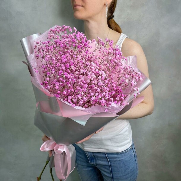 Розовый букет s - букет гипсофилы, артикул F1349970 - 3046 рублей, доставка по городу. Flawery - доставка цветов