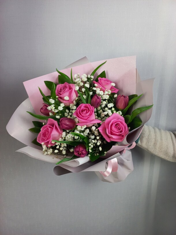 Розовый рассвет, артикул F1493061 - 3640 рублей, доставка по городу. Flawery - доставка цветов