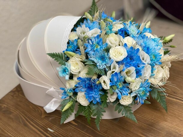 Композиция на выписку для мальчика, артикул F1286854 - 14929 рублей, доставка по городу. Flawery - доставка цветов