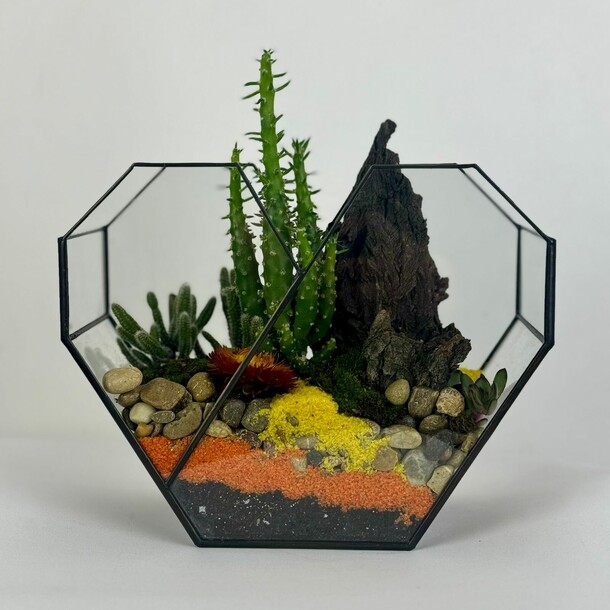 Флорариум "сердце пустыни", артикул F1372099 - 9500 рублей, доставка по городу. Flawery - доставка цветов