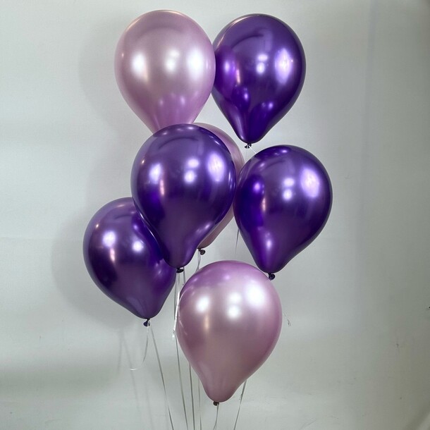 Набор из сиреневых шаров, артикул F1416931 - 2300 рублей, доставка по городу. Flawery - доставка цветов