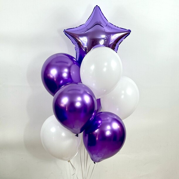 Набор шаров "лунное сияние", артикул F1416995 - 2800 рублей, доставка по городу. Flawery - доставка цветов