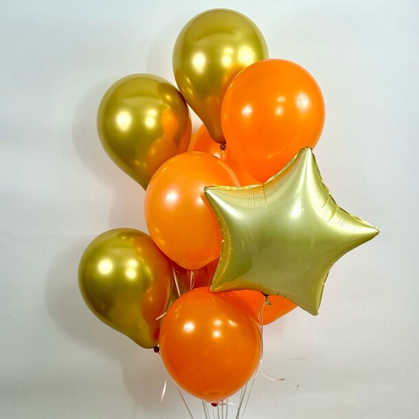 Набор шаров "солнечный фейерверк", артикул F1417213 - 3300 рублей, доставка по городу. Flawery - доставка цветов