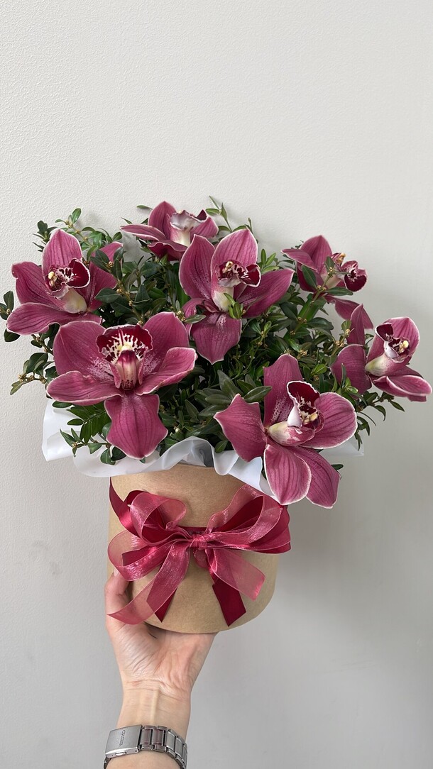 Коробка из орхидей, артикул F1269663 - 8555 рублей, доставка по городу. Flawery - доставка цветов