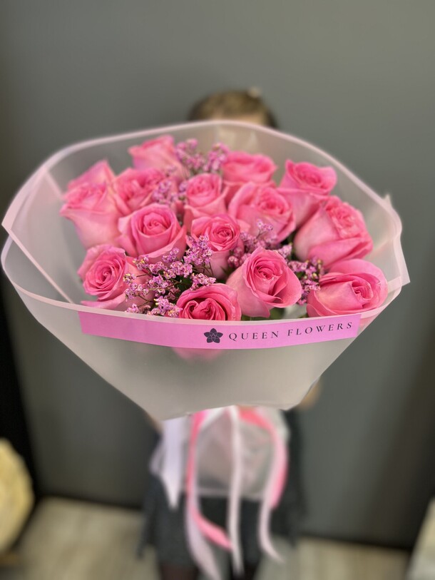 Розовые розы, артикул F1213777 - 2893 рублей, доставка по городу. Flawery - доставка цветов