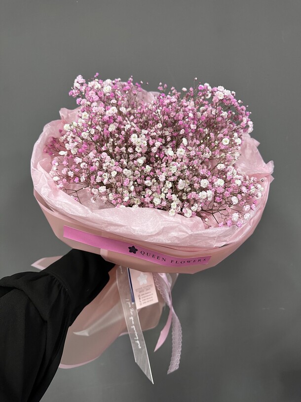 Букет из розовой гипсофилы, артикул F1320841 - 3223 рублей, доставка по городу. Flawery - доставка цветов