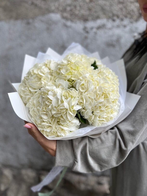 Моно из белой гортензии, артикул F1324206 - 7430 рублей, доставка по городу. Flawery - доставка цветов