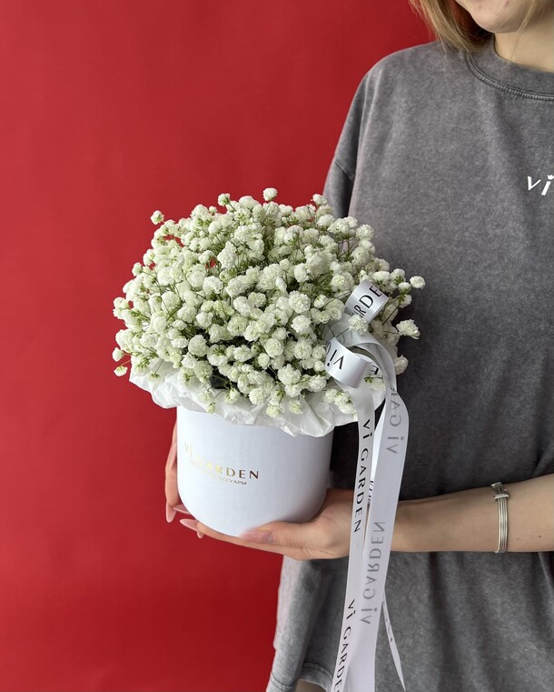 Коробка гипсофилы мини, артикул F1391862 - 3500 рублей, доставка по городу. Flawery - доставка цветов