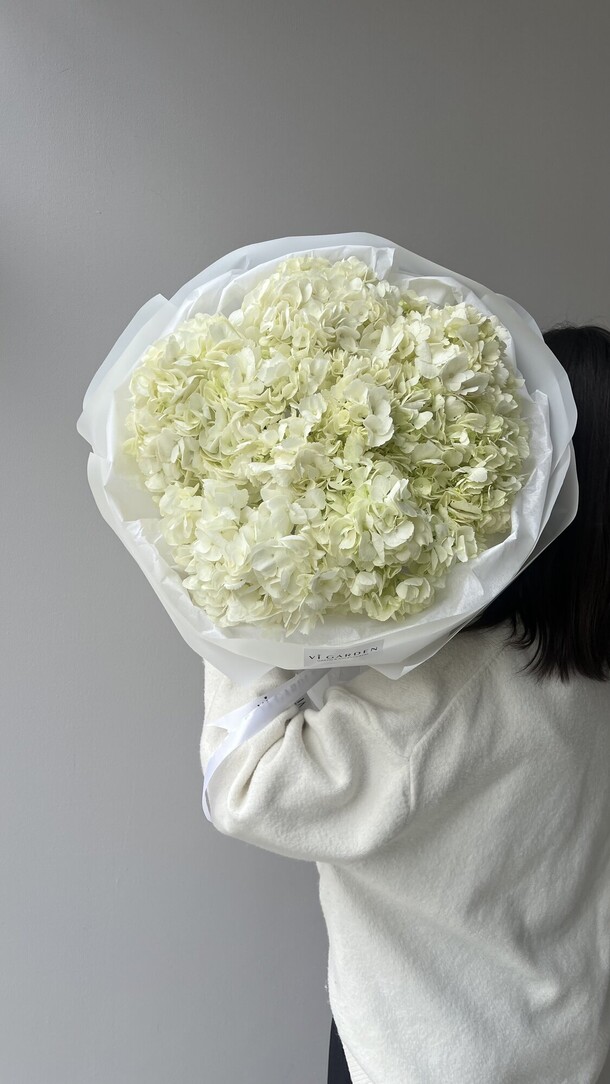 Гортензия белая в упаковке, артикул F1412862 - 10000 рублей, доставка по городу. Flawery - доставка цветов