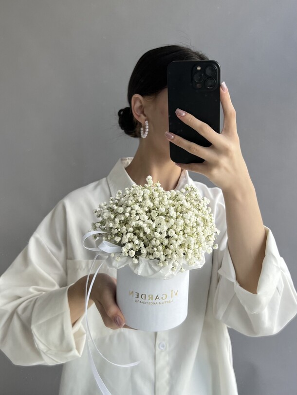 Бокс «гипсофила» размер xs, артикул F1454301 - 2200 рублей, доставка по городу. Flawery - доставка цветов