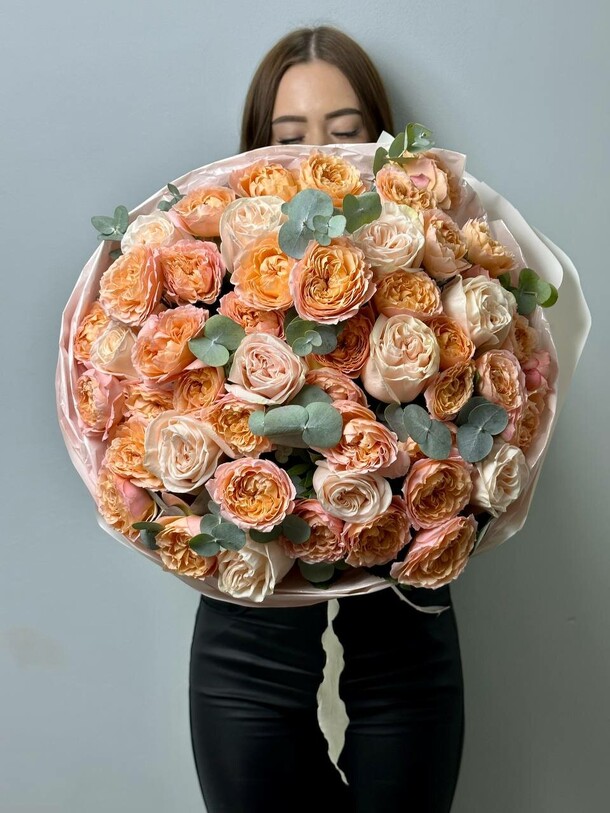 Нежный персиковый букет, артикул F1300746 - 19990 рублей, доставка по городу. Flawery - доставка цветов