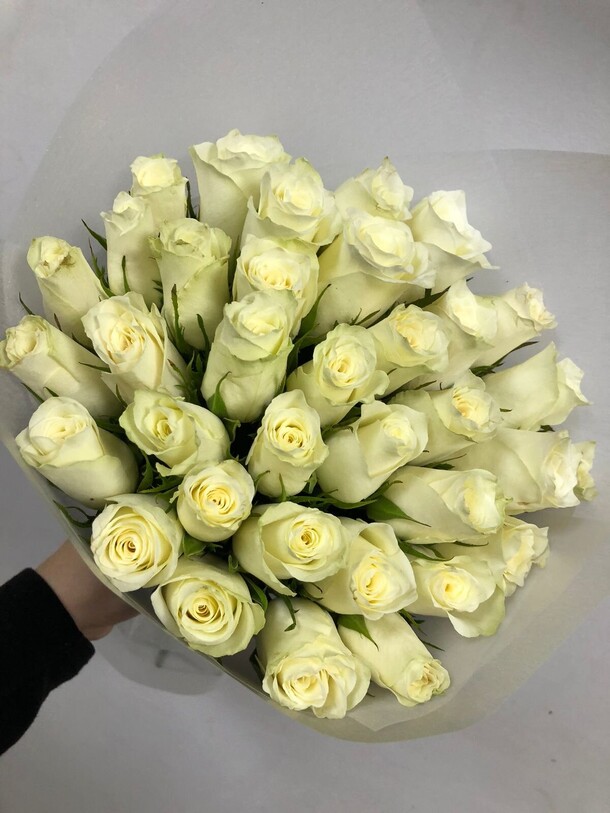 35 белых роз, артикул F1366720 - 3900 рублей, доставка по городу. Flawery - доставка цветов