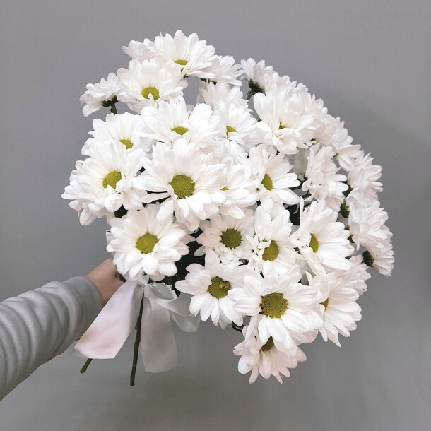 Букет из ромашковых хризантем, артикул F1304844 - 3150 рублей, доставка по городу. Flawery - доставка цветов