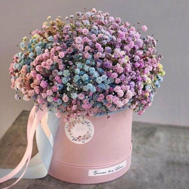 Гипсофила в шляпной коробке, артикул F1260774 - 3500 рублей, доставка по городу. Flawery - доставка цветов