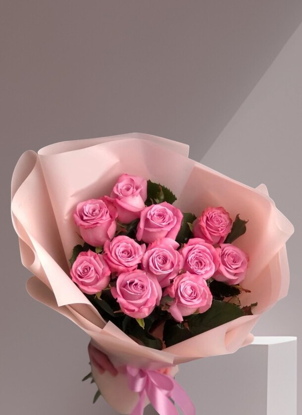 Розовые розы, артикул F1309461 - 6300 рублей, доставка по городу. Flawery - доставка цветов
