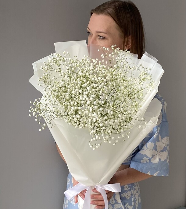 Белоснежное облако из гипсофилы, артикул F1296954 - 2830 рублей, доставка по городу. Flawery - доставка цветов