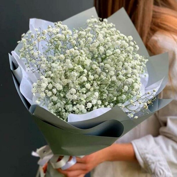 Букет 5 белых гипсофил, артикул F1217459 - 3190 рублей, доставка по городу. Flawery - доставка цветов