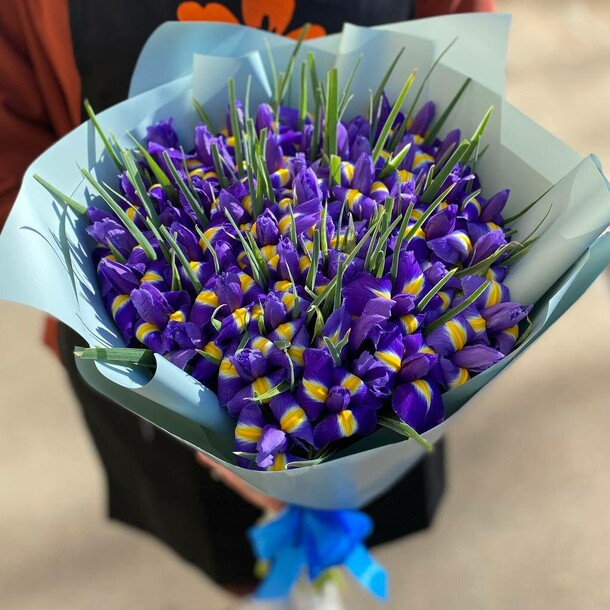 Букет из 51 ириса, артикул F1237592 - 7590 рублей, доставка по городу. Flawery - доставка цветов