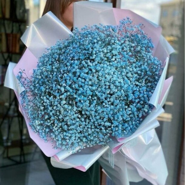 Букет из 25 голубых гипсофил, артикул F1244166 - 11190 рублей, доставка по городу. Flawery - доставка цветов