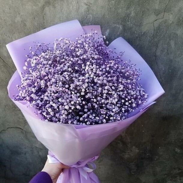 Букет из 9 фиолетовых гипсофил, артикул F1245761 - 4290 рублей, доставка по городу. Flawery - доставка цветов