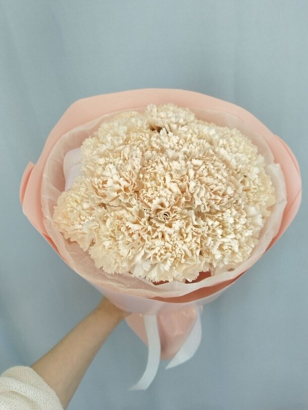 Моно из гвоздик «брют», артикул F1437468 - 3500 рублей, доставка по городу. Flawery - доставка цветов