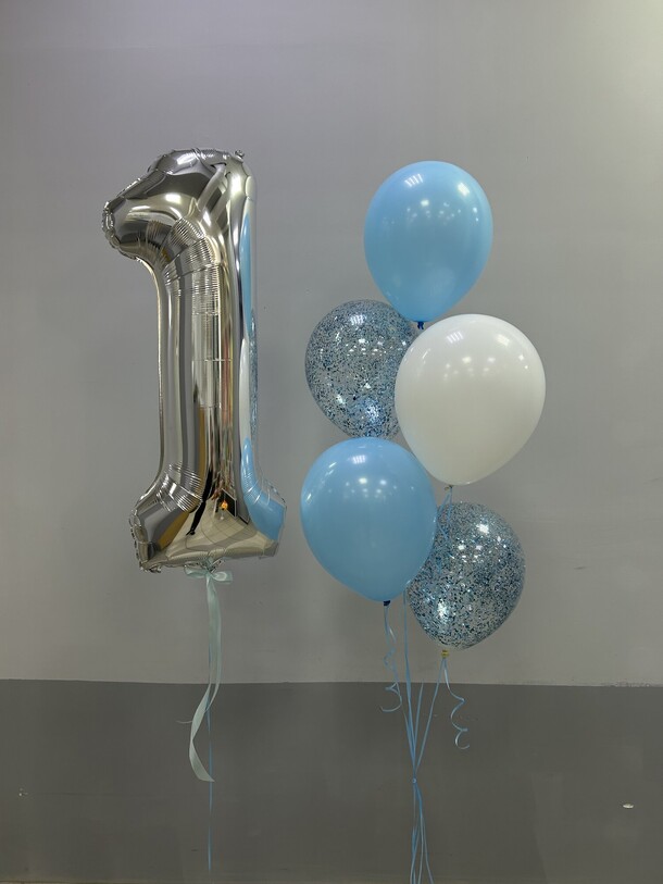 Шары на 1 год, артикул F1320259 - 3846 рублей, доставка по городу. Flawery - доставка цветов