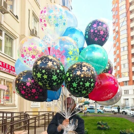 Набор 21 шар, артикул F1329216 - 6000 рублей, доставка по городу. Flawery - доставка цветов