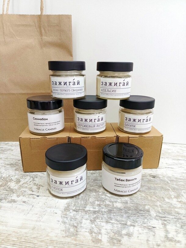 Набор аромасвечей, артикул F1403248 - 5000 рублей, доставка по городу. Flawery - доставка цветов