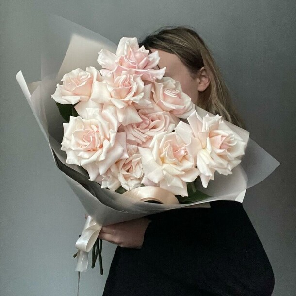 Букет из розовых французских роз свит эскимо,  9шт. Veresk 837, артикул F1322774 - 4950 рублей, доставка по городу. Flawery - доставка цветов