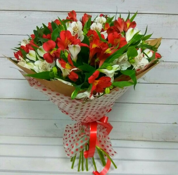 Микс альстромерия, артикул F20074 - 4960 рублей, доставка по городу. Flawery - доставка цветов