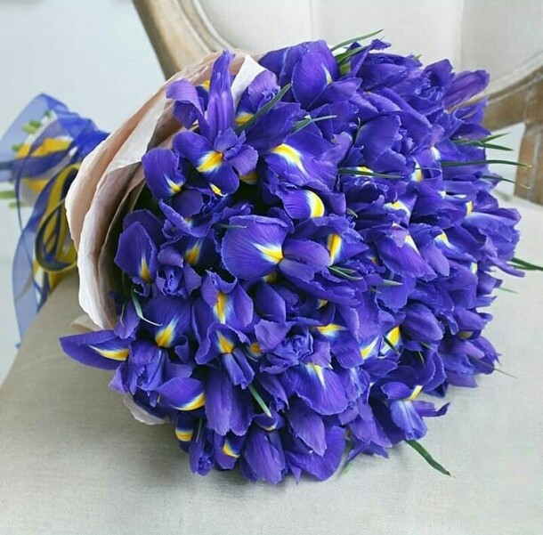 Букет из ирисов., артикул F20310 - 8799 рублей, доставка по городу. Flawery - доставка цветов