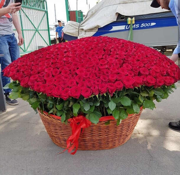 501 розы в корзине, артикул F32178 - 153965 рублей, доставка по городу. Flawery - доставка цветов